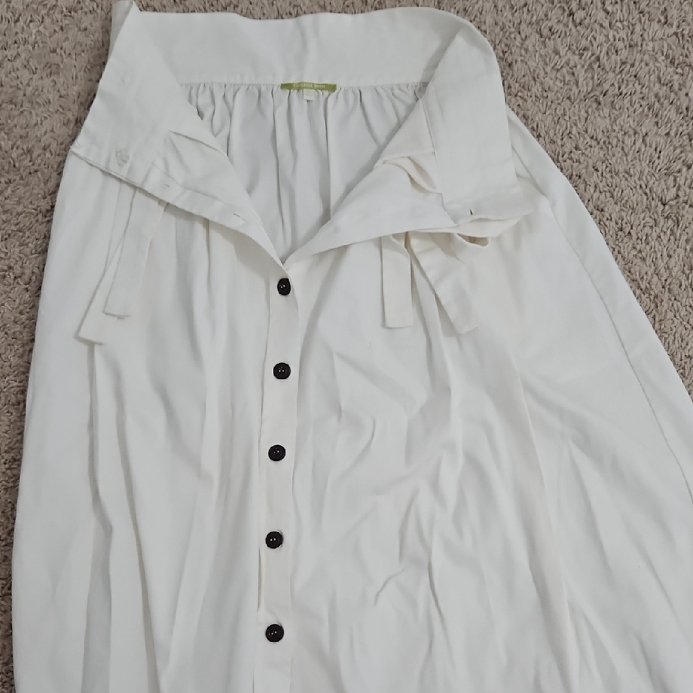Gianni Bini White Button-Down Skirt